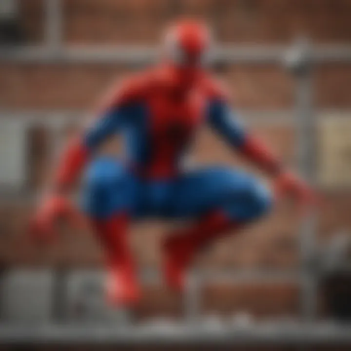 An intricate LEGO Spider-Man set featuring iconic elements from the Spider-Man universe.