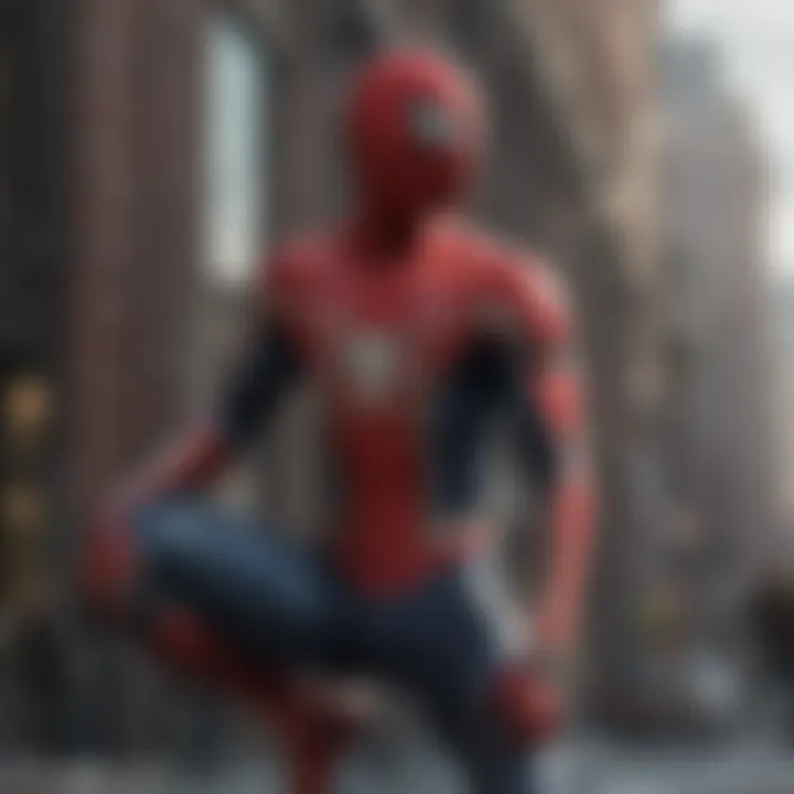 A close-up of Spider-Man's mask reflecting the chaos of the multiverse.