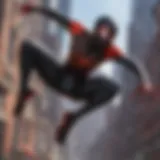 Dynamic gameplay showcasing Miles Morales in action