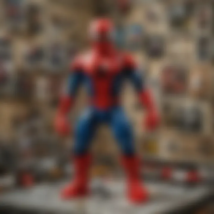 An engaging display of LEGO Spider-Man sets in a fan's collection