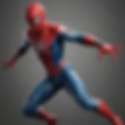 Detailed view of the Scarlet Spider suit highlighting its unique features