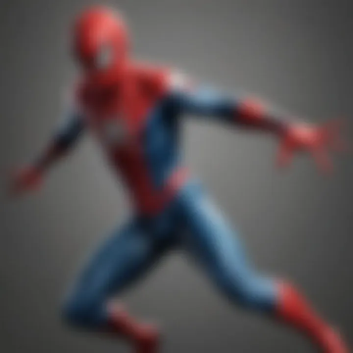 Detailed view of the Scarlet Spider suit highlighting its unique features