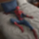 Vibrant Spider-Man bed sheet set displayed on a neatly made bed