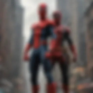 Illustration highlighting the contrasting personalities of Spider-Man and Deadpool