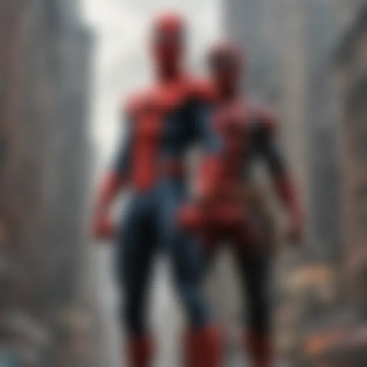 Illustration highlighting the contrasting personalities of Spider-Man and Deadpool