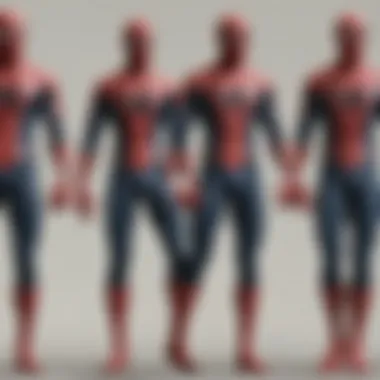 A collage of previous Spider-Man films, illustrating the franchise's evolution over time.