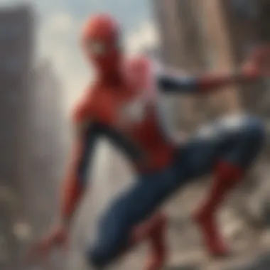 Spider-Man in action fighting villains