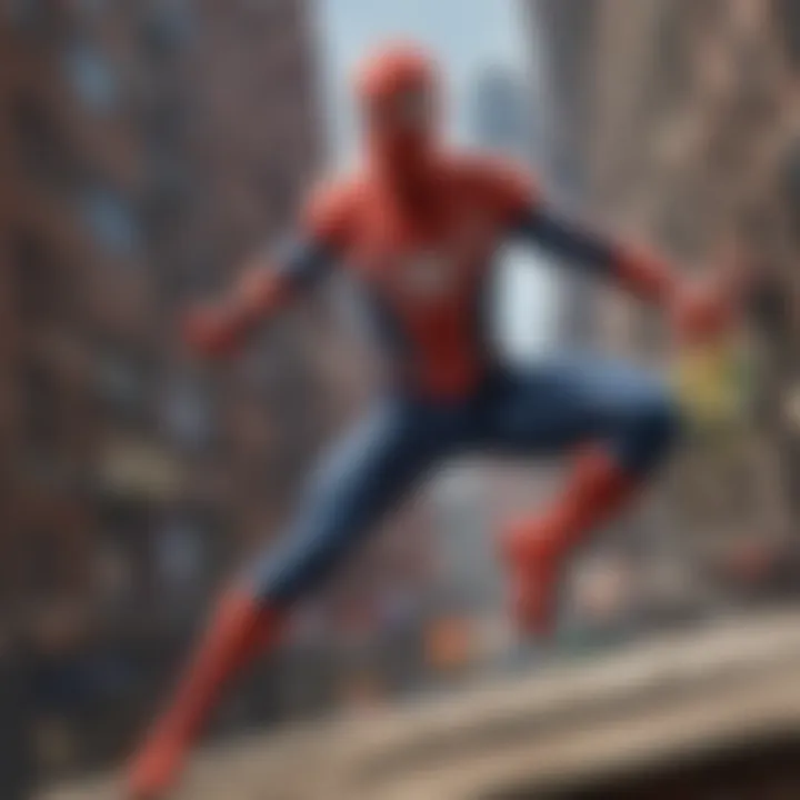 Screenshot showcasing gameplay from a popular Spider-Man game