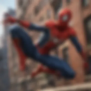 Spider-Man exploring a mysterious location