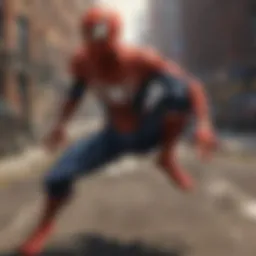 Screen capture showcasing iconic gameplay moments from Spider-Man on PS2.