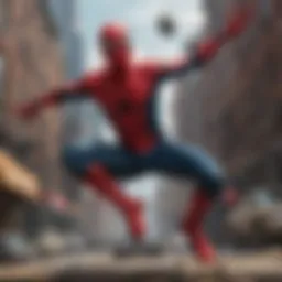 Spider-Man in action during a pivotal scene