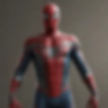 The Iconic Suit A close-up of Spider-Man's suit highlighting its details