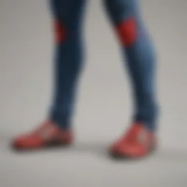 Close-up of the materials used in Spider-Man house shoes highlighting comfort