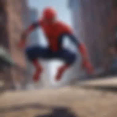 Captivating Animation Style A dynamic scene showcasing the animation style of Spider-Man: Into the Spider-Verse