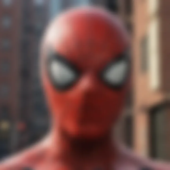 Close-up of Spider-Man's iconic mask