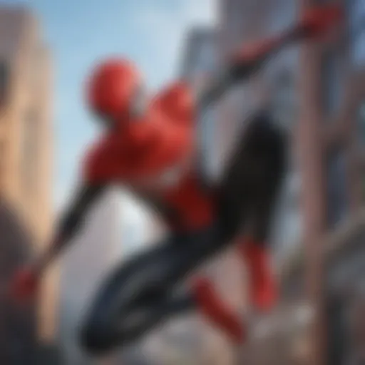 Dynamic gameplay of Spider-Man: Miles Morales showcasing web-swinging action