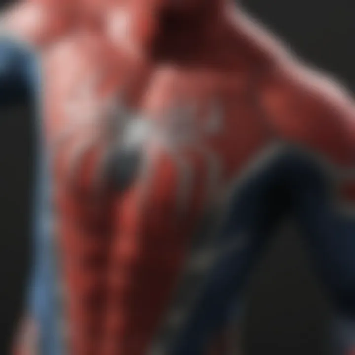 Character close-up showcasing Spider-Man's intricate suit design