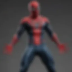 Vibrant Spider-Man costume display at Party City