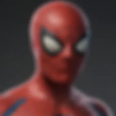 Close-up of Spider-Man's mask symbolizing mystery and heroism