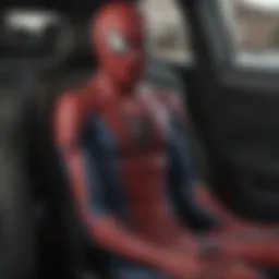 Stylish Spiderman seat cover design featuring iconic colors