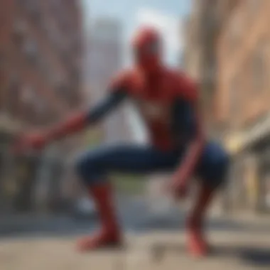 Spider-Man navigating through a detailed urban landscape