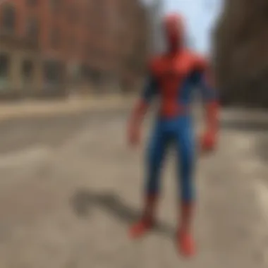 Urban Exploration in Spider-Man GameCube Adventure Spider-Man navigating through intricate urban landscapes