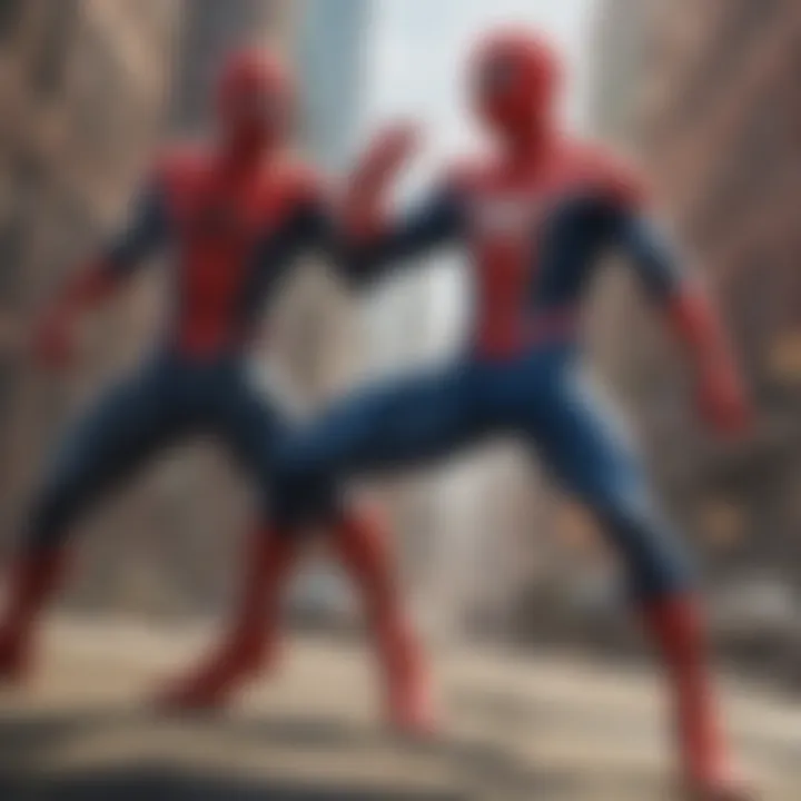 Spider-Man facing off against a formidable villain