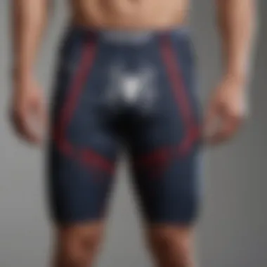 Close-up of Spyder running shorts showcasing breathable fabric and stitching details