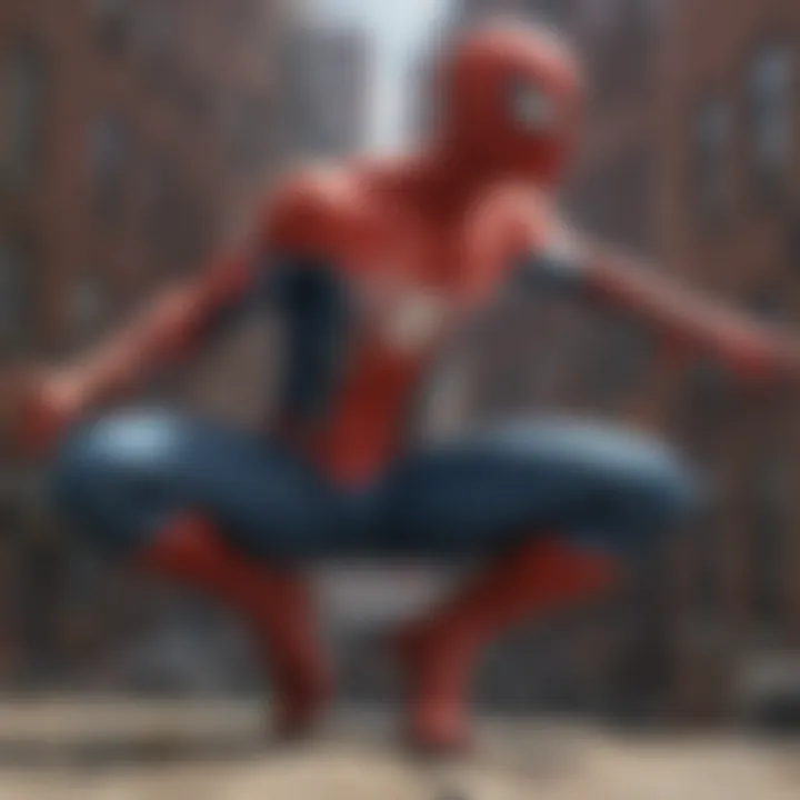 A screenshot of a popular Spider-Man video game illustrating gameplay mechanics.