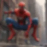 Spider-Man swinging through the city