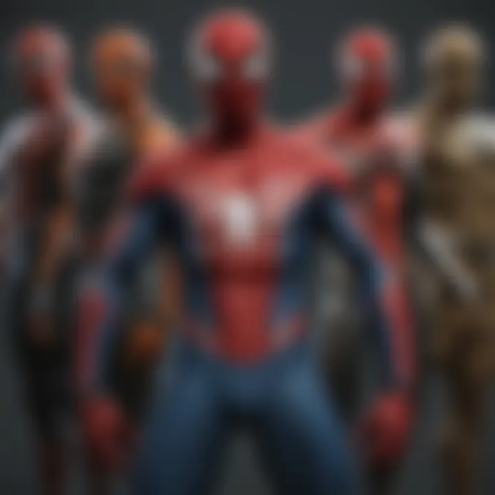 Collage of various animated Spider-Man characters