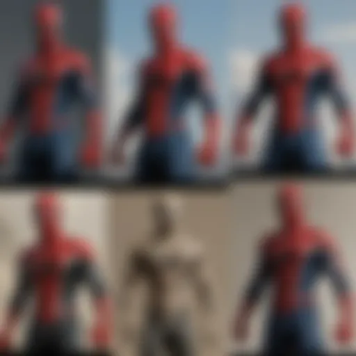 Symbolic representation of Spider-Man's legacy through the years.