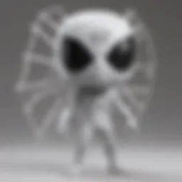 Close-up view of the Ghost Spider Funko Pop figure highlighting design intricacies