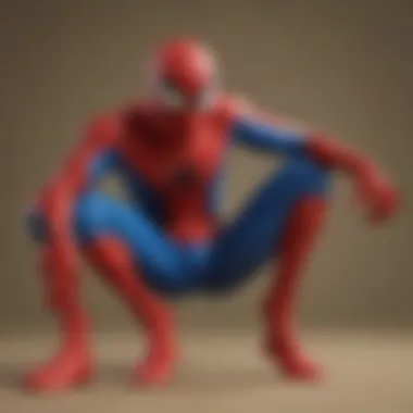 Artistic Crafting with Play-Doh An adult artist crafting a detailed Spider-Man model using Play-Doh.