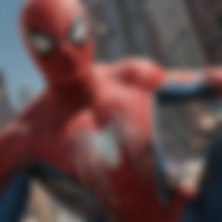 Concept art highlighting recent cinematic innovations in Spider-Man films