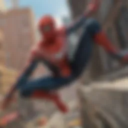 Screenshot of Spider-Man Unlimited gameplay showcasing the character in action