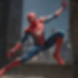 Illustration of the Spider-Man web thrower in action, showcasing its intricate design.