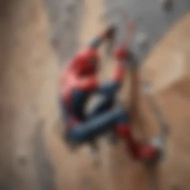 Demonstration of sticky gloves in action on a climbing wall