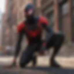 A vibrant urban landscape reflecting Miles Morales' environment