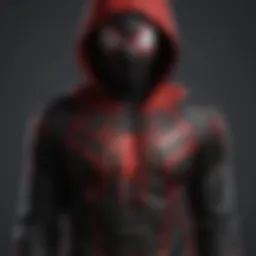 Detailed view of the Miles Morales hoodie showcasing design elements
