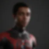 Miles Morales in action pose showcasing his unique Spider-Man suit