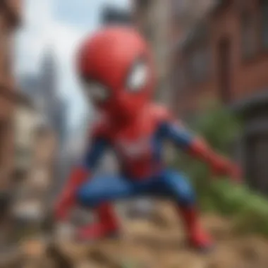 Nendoroid Spider-Man displayed alongside other collectible figures