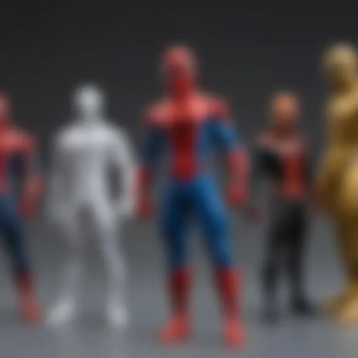 Historical timeline illustrating the evolution of Spider-Man collectibles