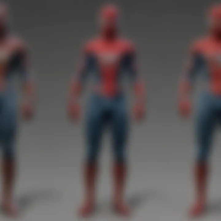 A close-up of Spider-Man's new suit design