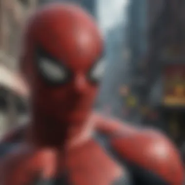 The Chaotic Universe of Spider-Man An engaging still from the movie depicting the vibrant, chaotic world of Spider-Man.