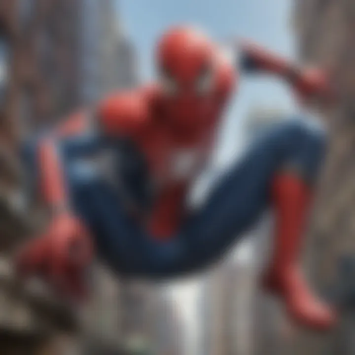 An artistic representation of the game's cover art featuring Spider-Man against a vibrant backdrop.