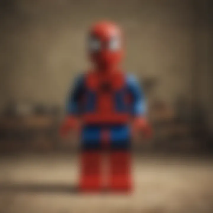 A nostalgic display of vintage LEGO Spider-Man sets from the early collections