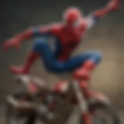 A vibrant display of various Spider-Man riding toys showcasing their design and colors.