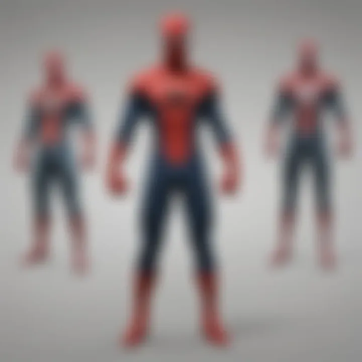 Compilation of Spider-Man's various costumes throughout the years