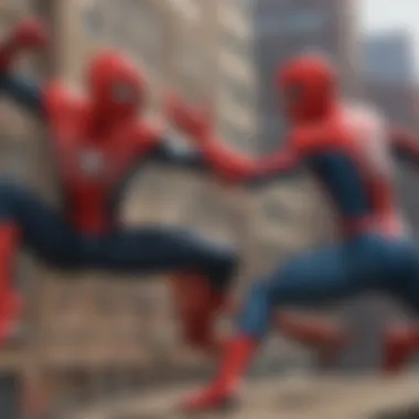 Spider-Man facing off against a formidable villain